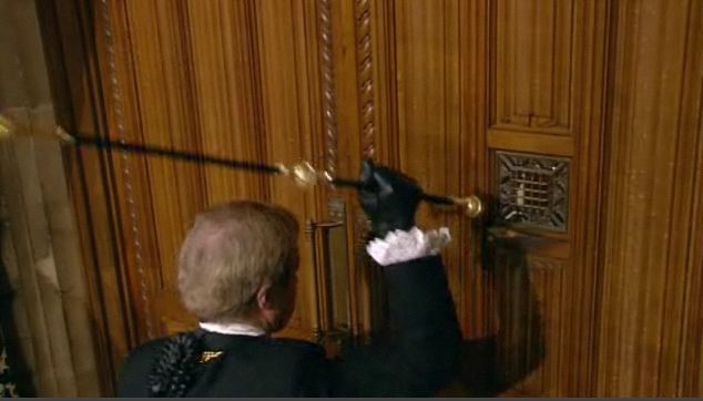 Black Rod hammers on the door to the Commons