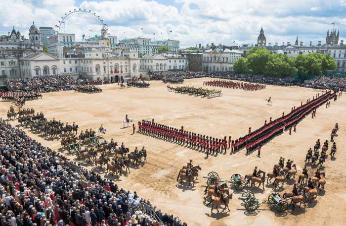 View of Horse Guards during the mounted troops Rank Past.